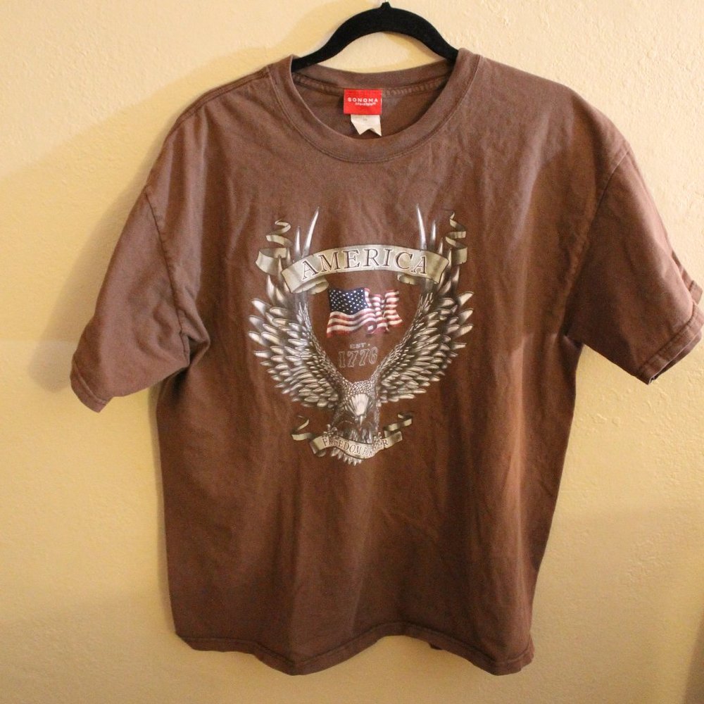 Sonoma Brown "America" Shirt Size XL